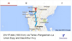 Angeles to Baguio Travel Time Google Car