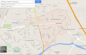 Balibago Area map according to Google