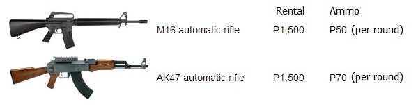 M16 and AK47 hire