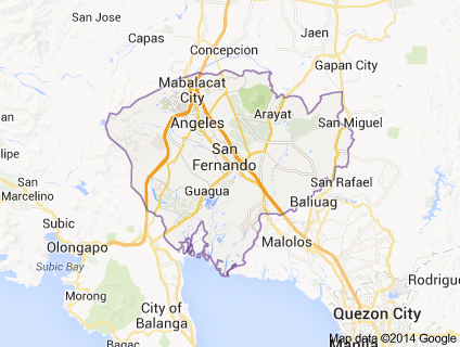 Map Pampanga province, Luzon