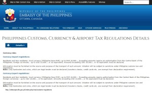 Philippines Customs declaration rules