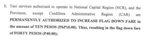 Increase in Taxi Fares In the Philippines 2017