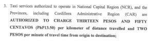 Increase in Taxi Fares In the Philippines 2017